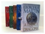 This is the Complete Hardcover Set of All 5 of the Game of Thrones Series by George R. R. Martin! Not remainders, overstocks, or the smaller book club editions. These are BEAUTIFUL Gift Quality, Full Size, Matched, US Bantam Publishing Editions! Fresh From The Publisher! #1: A Song of Ice and Fire #2: A Clash of Kings #3: A Storm of Swords #4: A Feast for Crows #5: A Dance with Dragons