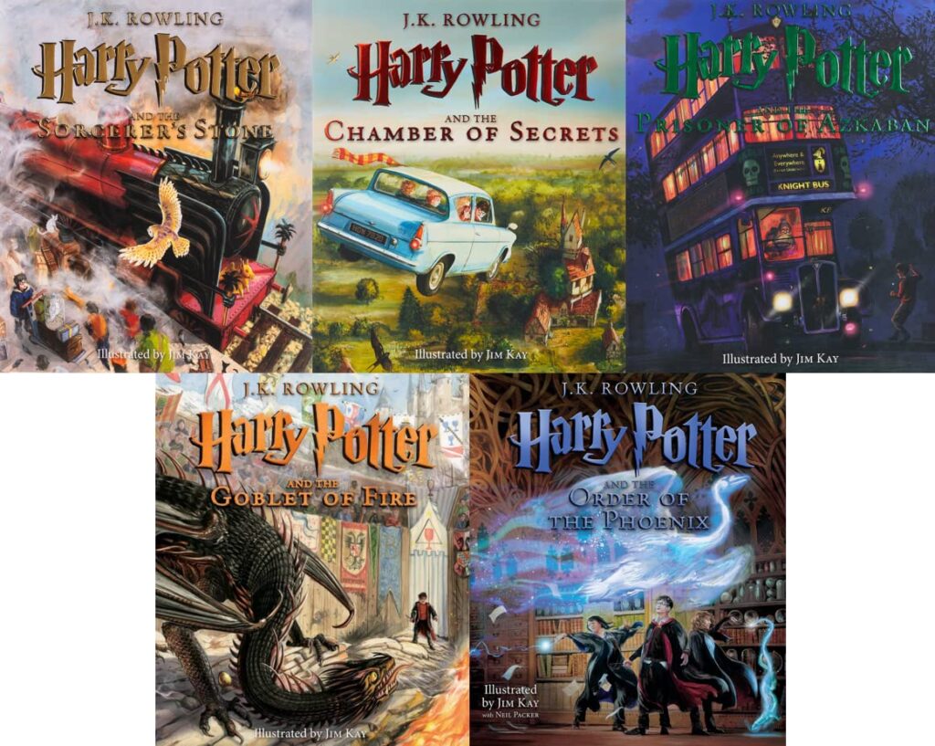پک 5 جلدی کتاب هری پاتر مصور harry potter