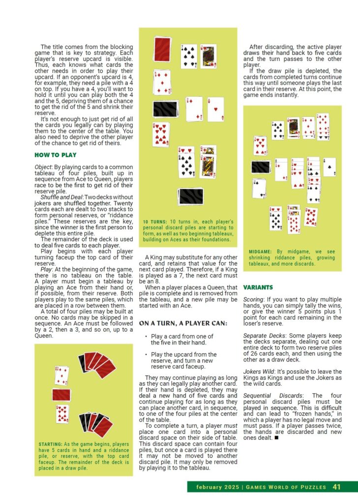 Games World of Puzzles February 2025