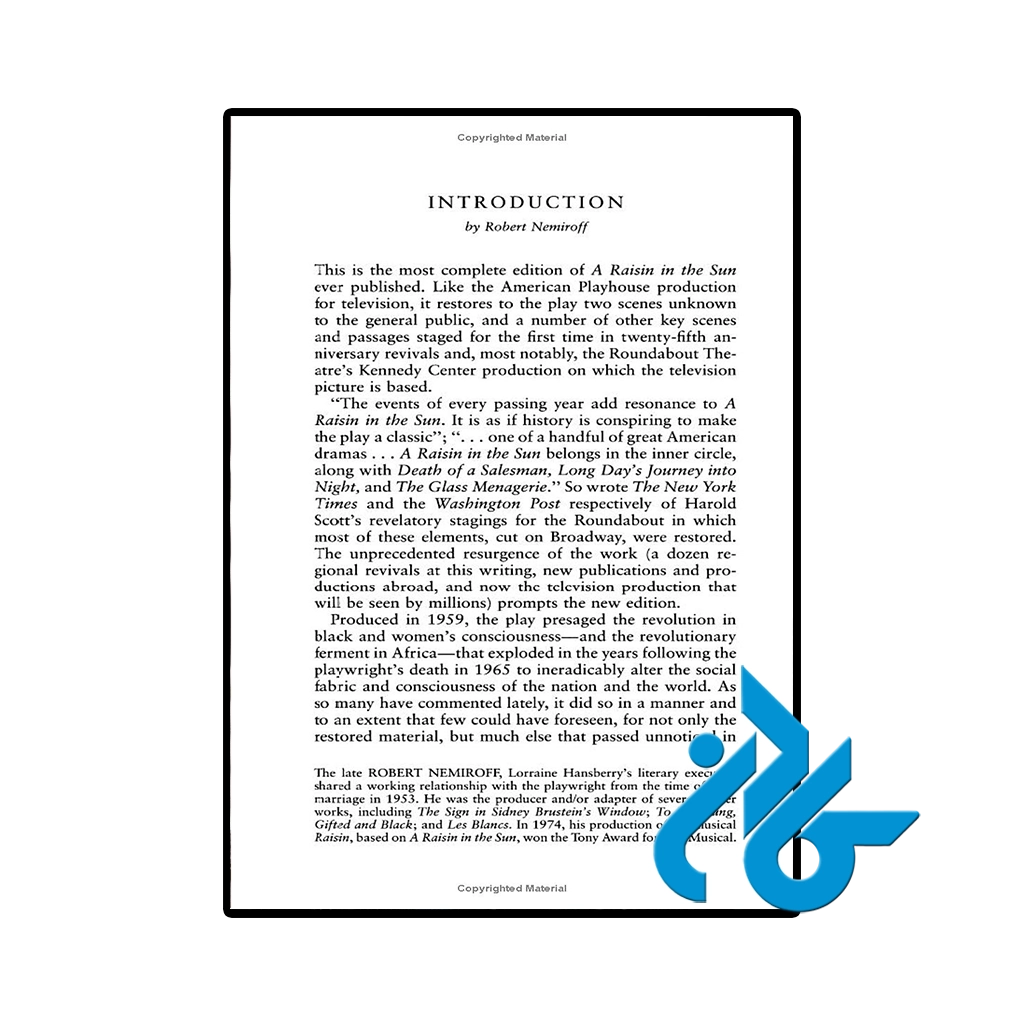عکس کتاب a raisin in the sun