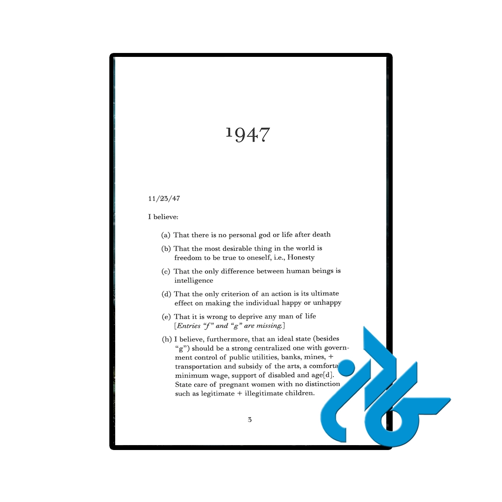 نمونه عکس صفحه اول کتاب Reborn Journals and Notebooks 1947 1963