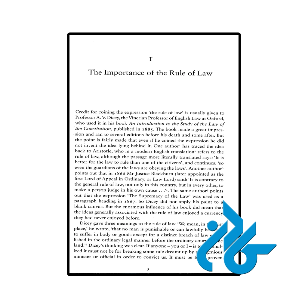 نمونه عکس صفحه اول کتاب The Rule of Law